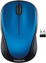 Logitech M317 Wireless Mouse, 2.4 GHz with USB Receiver, 1000 DPI Optical Tracking, 12 Month Battery, Compatible with PC, Mac, Laptop, Chromebook - Blue