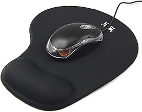 Mouse Mat BLACK ANTI-SLIP COMFORT MOUSE PAD MAT WITH GEL FOAM REST WRIST SUPPORT FOR PC LAPTOP - Compatible with Laser and Optical Mice