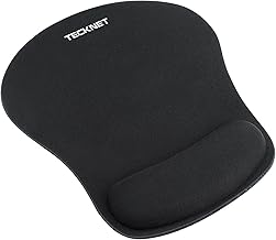 TECKNET Mouse Mat with Memory Foam Rest -Non-slip Rubber base- Special-Textured Water-Resistant Surface