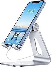 Gritin Phone Stand, Adjustable Phone Holder Cradle Dock - Full Aluminum Desktop Holder Stand for iPhone17, 16, 15, 14, 14 Plus, 13, 13 Pro Max, 12 Mini, XR X 7 6 Plus, Galaxy