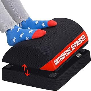 Foot Rest Under Desk Cushion - Adjustable Height 15 cm - Foot Stool - Premium Ergonomic Pad for Extra Leg Support - Breathable Mesh Cover - Non-Slip Bottom - Home Office Accessories