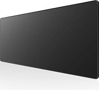KTRIO Large Gaming Mouse Pad with Stitched Edges, Extended Mousepad with Superior Micro-Weave Cloth, Non-Slip Base, Water Resist Keyboard Pad, Desk Mat for Gamer, Office & Home, 31.5 x 15.7 in, Black