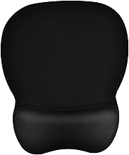 EooCoo Mouse Pad with Memory Foam Rest, 4mm Mouse Mat Mousepad with Wrist Support & Non-Slip Rubber Base, Black