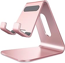 Lucrave Cell Phone Stand, Cradle, Holder,Aluminum Desktop Stand Compatible with Switch, All Smart Phone, iPhone 16 15 14 13 12 Mini Pro Max Xs Max Xr X Se 8 7 6 6s Plus SE 5 5s-Rose Gold