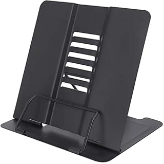 Book Stand，Reading Stand，Multi-Function Metal Easel Book Holder, Portable Adjustable Metal Book Stand, for Books/Mobile Phone Copy Holder Easel Music Stand Stand, Black