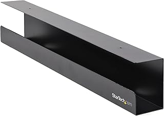 StarTech.com Under Desk Cable Management Tray - Office/Standing Desk Cable Organizer - Desk/Table Mount Holder for Cords/Power Strip - Computer Cable Manager - 23-1/2