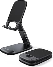 Lamicall Foldable Phone Stand for Desk - Height Adjustable Phone Holder Cradle Dock for iPhone 17 16 15 14 Pro Max Plus Air, 13 12 Pro Max Mini, 11 Pro, Xs, XR, X, 8, Samsung S23, 4