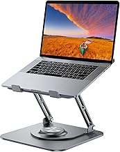 Laptop Stand for Desk, Adjustable Computer Stand with 360° Rotating Base, Ergonomic Laptop Riser for Collaborative Work, Foldable & Portable Laptop Stand, fits for All 10-16
