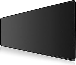 KTRIO Gaming Mouse Pad 900x400mm Large Gaming Mouse Mat with Stitched Edges, XXL Mouse Pad with Non-Slip Base, Extended Large Size Mouse Pads, Keyboard Desk Pad with Water Resist Surface, Black