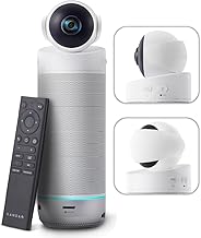 KanDao Meeting S 180 Degree Video Conference Camera, 4K Captured 1080P HD - Works with Teams, Zoom, Skype etc., AI-Driven Speaker-Tracking, 16-Foot Audio Pick-up, Plug & Play Setup.