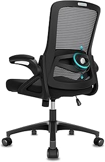 Durrafy Office Chair Ergonomic Desk Chair, With Adjustable Armrests and Lumbar Support, Height Adjustable, Mesh Computer Chair for Home/Office, Black