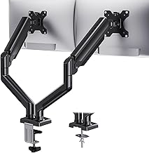HUANUO Dual Monitor Mount for 2 Monitors up to 32 inches, Each Arm Holds Max 22lbs, Dual Monitor Stand with Advanced System, Height-Adjustable/Tilt/Swivel/Rotate, VESA Standard 75mm or 100mm