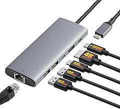 Amazon Basics 6-in-1 USB-C 3.2 (10G) Hub, 1 USB-C 100W PD Input, 2 USB-A, 1 USB-C, HDMI 4K, Ethernet, Light Grey, Light Grey, 4.70 x 1.81 x 0.59 inches