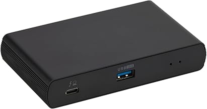 Amazon Basics Thunderbolt 4/USB4 Docking Station, 3 x Downstream TBT4 (Dual Display), 1 x USB A 3.1, UK, Black, 120.9 x 72 x 21.6 mm