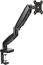 Amazon Basics Gas Spring Single Computer Monitor Arm Mount, Adjustable, Holds up to 27