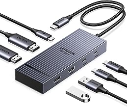 UGREEN Laptop Docking Station Dual Monitor, Revodok Pro 7-in-1 USB C Hub, Dual 4K@60Hz with 2 HDMI, 4x 10Gbps USB-A/C Data Ports, 100W PD, Aluminum USB-C Dock for Dell, HP, Thinkpad Laptops and More
