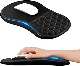 EooCoo Mouse Pad Wrist Support with Massage Design, Ergonomic Mouse Mat Gaming, Wrist Rest Pain Relief Mousepad with Memory Foam & Non-Slip PU Base, Home Office Accessories (12x8 inch,Black)
