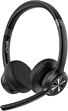 TECKNET Bluetooth Headset Wireless Headset with Microphone Noise Canceling, 50H Playtime & Mute, Wireless Headphones with Mic Bluetooth 5.2 On-Ear Headphones for Trucker Cellphone Office Call Center