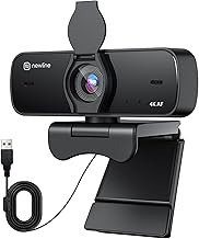 4k Webcam for PC Camera with Microphone, 12 Megapixel, 30FPS, New Upgraded Autofocus, Light Correction, Noise-Canceling Mic, Privacy Cover, USB HD Webcam for Laptop Mac Streaming Gaming