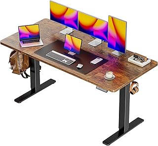 Huuger 55 x 28 Large Electric Standing Desk, Height Adjustable Computer Desk, 27.6