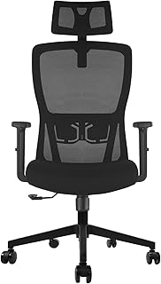 Office Chair, Desk Chair with Adjustable Headrest, Lumbar support and Liftable Armrest, High Back Ergonomic Office Chair, Breathable Mesh Backrest for Comfort, Computer Chair for Home/Office