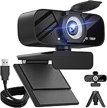 Gohero Full HD 1080P Video Webcam, Noise Cancellation, Privacy Cover, Wide-Angle Lens, Auto Light Correction, Plug & Play USB Webcam for Laptop, Desktop, PC, Mac, Zoom, Skype Pro Series