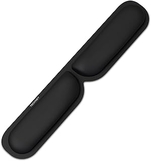 TECKNET Keyboard Wrist Rest Mouse Pad, Non-Slip Ergonomic Keyboard Wrist Support with Comfortable Memory Foam for Gaming, Office, Laptop, Computer（Black）