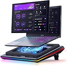 llano V12 Ultra Laptop Cooling Pad with Intelligent Software Control, RGB Gaming Laptop Fan Cooler Stand, 5.5