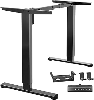 Marsail Height-Adjustable Standing Desk Frame, Electric Standing Desk Legs with Powerful Motor, Height-Adjustable Desk Legs with 176 lbs Max Load for Various Desktops, 35.4