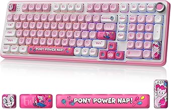 My Little Pony Wireless Mechanical Keyboard - 101 Keys RGB Gaming Keyboard with Custom Linear Switches, Hot-Swap & Knob Control, Triple Connection (BT5.0/USB-C/2.4GHz), Ergonomic for Work & Gaming