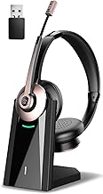 Earbay Wireless Headset, Bluetooth Headphones with Microphone Noise Canceling & USB Dongle, Office Headset with Charge Dock for Mobile Phone Computer Tablet Work Skype Zoom Conference Call Center